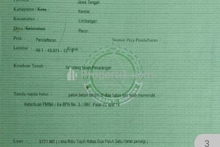 Dijual Segera Tanah SHM Pekarangan nempel Jalan Cor Peron LimbanganBoja