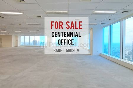 Jual Cepat Kantor Centennial Tower, Bare, Brand New, 560sqm, Direct Owner - Yani Lim 08174969303