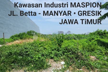 Dijual Tanah Industri Beta Maspion 2000 m2 - Manyarrejo - Kawasan Industri Maspion Manyar Gresik Jawa Timur - Lokasi Bagus