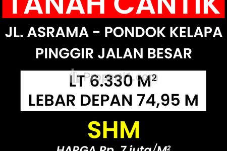 Jual Tanah Cantik Pinggir Jalan Besar di Jalan Asrama, Pondok Kelapa, Medan Helvetia, Medan, Sumatra Utara