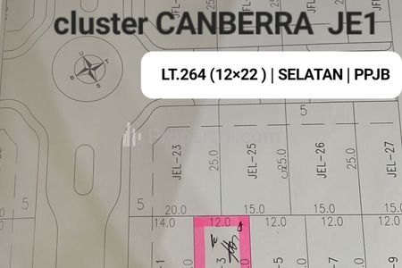 Jual Tanah Kavling 264m2 di Grand Pakuwon Surabaya Cluster Canberra dekat Food Junction, Sekolah Sampoerna Academy