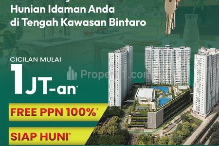 Jual Apartemen Emerald Bintaro Bayar 10 Juta LANGSUNG HUNI - 1 BR Kosongan (Ada AC, Wi-Fi, Kitchen)