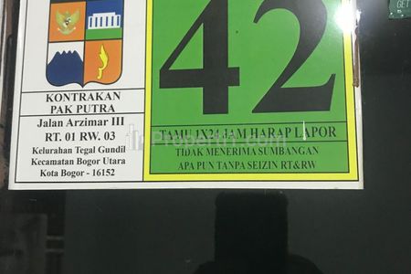Dijual Rumah Kontrakan Lokasi Strategis di Jalan Arzimar 3 Bogor