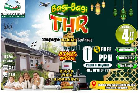 Dijual Rumah Baru @ Mutiara Garuda Ext Tahap 2 Tipe Baru di Tangerang, Pajak Dibayarin 