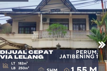 Dijual Cepat Rumah Via Lelang di Daerah Perum. Jatibening 1 Pondok Gede Bekasi