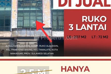 Dijual Ruko Strategis 3 Lantai di Tamalate, Makassar