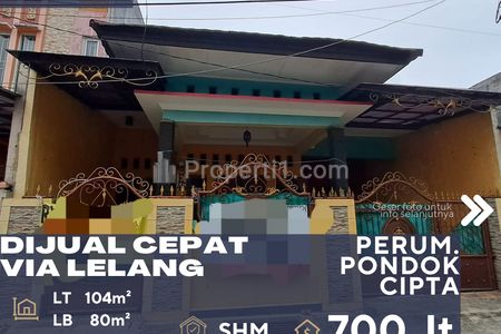 Dijual Cepat Rumah Via Lelang di Perum. Pondok Cipta Bintara Bekasi
