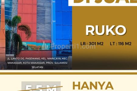 Dijual Ruko Startegis 4 Lantai di Maricaya, Makassar, Sulawesi Selatan