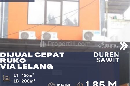 Dijual Cepat Ruko Via Lelang di Daerah Duren Sawit Jakarta Timur
