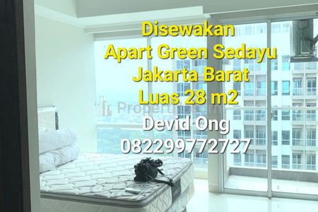Disewakan Apartemen Green Sedayu Tipe Studio Luas 28 m2 di Jakarta Barat