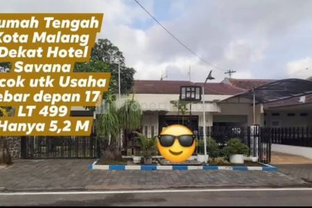 Dijual Rumah di Lowokwaru Tengah Kota Malang, Luas Tanah 499 m2