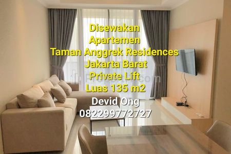 Sewa Apartemen Taman Anggrek Residences 3+1BR Private Lift di Jakarta Barat