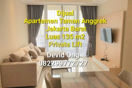 Dijual Apartemen Taman Anggrek Residences Ada Private Lift di Jakarta Barat - 3+1 BR Furnished
