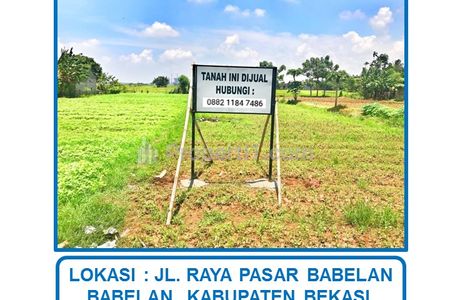 Jual Cepat Tanah Datar 2478 m2 SHM di Jl Raya Pasar Babelan, Bekasi