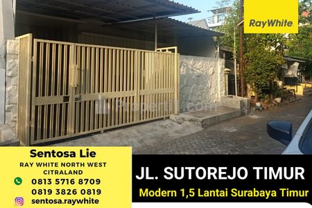 Dijual Rumah Sutorejo Timur - Raya Mulyosari - Surabaya Timur - Modern 1,5 Lantai Dekat Pakuwon City, Galaxy Mall