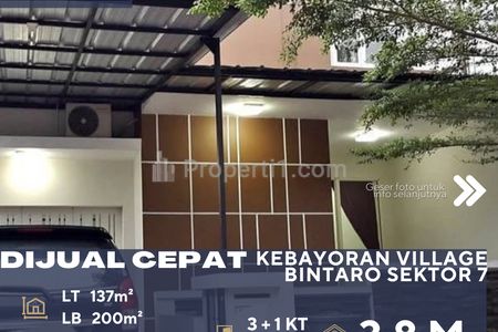 Dijual Rumah Nyaman Siap Huni di Kawasan Prestius Bintaro Tangsel Lokasi Sangat Strategis