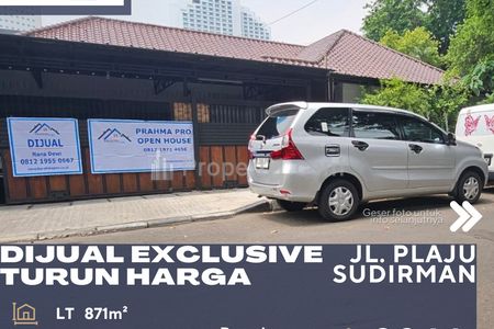 Dijual EXCLUSIVE Rumah Hitung Tanah Lokasi di Prime Sudirman Posisi Hoek di Jl. Plaju Jakarta Pusat