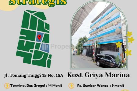 Sewa Kamar Kost Griya Marina, Harga Terjangkau, Lokasi Strategis