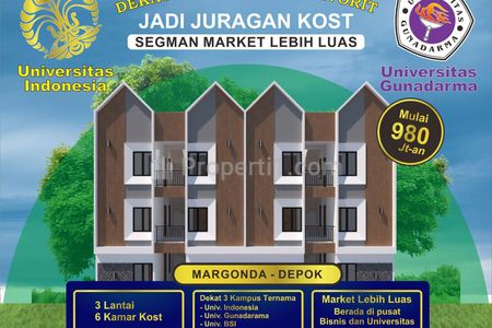 Jual Rumah Kost Murah Dekat Kampus UI dan Gunadarma Depok