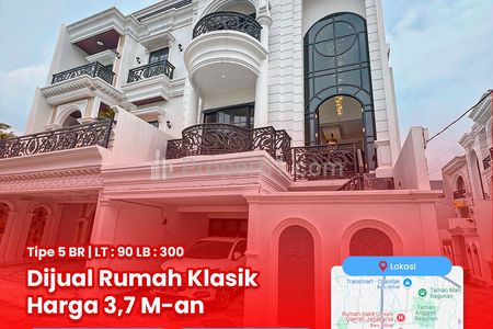 Rumah Dijual 3 Lantai American Classic dengan Rooftop di Jagakarsa, Jakarta Selatan