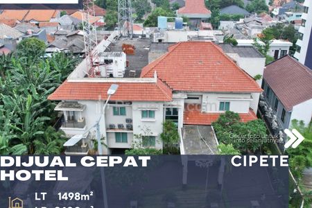 Dijual Hotel Mutiara Suites Lokasi Sangat Strategis Investasi Menjajikan di Bidang Perhotelan di Cipete Jakarta Selatan