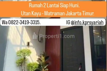 Dijual Rumah Modern Minimalis Siap Huni di Utan Kayu, Matraman, Jakarta Timur