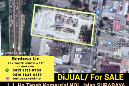 Dijual Tanah 1,1 ha di Raya Dupak Rukun, Asemrowo, Surabaya - Akses Truk Kontainer Dekat Tanjungsari, Akses Tol Demak, Pelabuhan Tanjung Perak