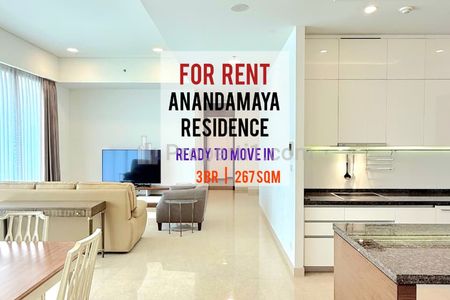 Sewa Apartemen Anandamaya Residence, 3BR 267sqm, Furnished Bagus dan Siap Masuk, Direct Owner - Yani Lim 08174969303