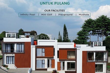 Jual Villa Modern Bisa Disewakan Lokasi Strategis Dekat Kawasan Wisata Dusun Bambu Cisarua Bandung Barat