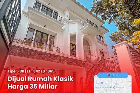 Dijual Rumah American Klasik di Panglima Polim Jakarta Selatan