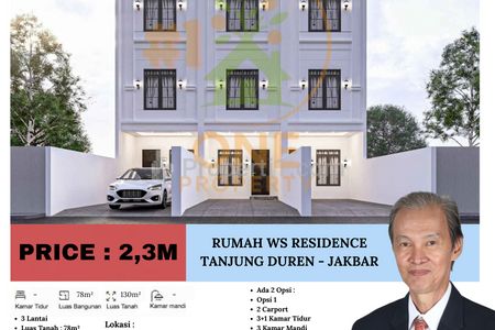 Dijual Rumah Baru di WS 4 Residence, Tanjung Duren Selatan, Grogol - Jakarta Barat
