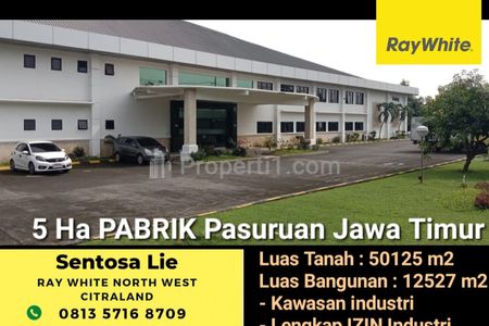 Dijual Eks Pabrik 5 ha di Rembang Pasuruan Jatim - Kawasan Industri - Lengkap Izin Industri - Akses Truk Kontainer