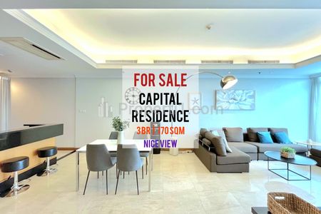 Jual Murah Apartemen Capital Residence SCBD, 3BR 170sqm, Furnished, Best Deals, Direct Owner