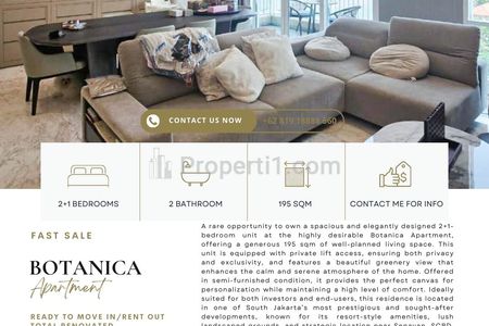 FAST SALE Apartment Botanica 2+1BR 195sqm, Total Renovated, Brand New and Nicely Furnished, Ready to Move in, RARE FIND
