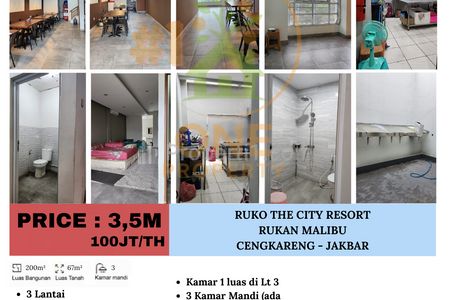 Dijual/Disewakan Ruko The City Resort Residence Malibu, Cengkareng - Jakarta Barat