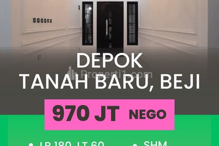 Jual Rumah Depok Beji Tanah Baru Mewah Cakep 3 Lantai Dekat Tol Kukusan Depok