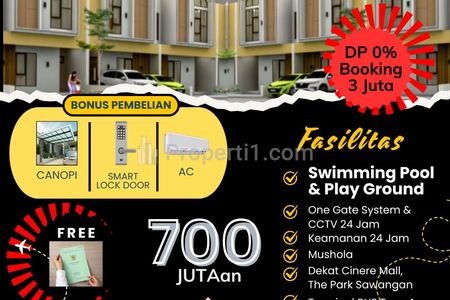 Sale Rumah Ready Stock 2 Lantai Harga Mulai 700 Jutaan di Cinangka Depok - Green Penank Residence