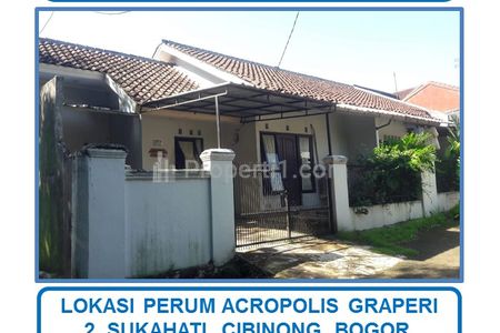 Jual 2 Unit Rumah Connecting Kavling Depan Belakang di Perumahan Acropolis Graperi 2, Jl. Nusantara, Sukahati, Cibinong, Bogor