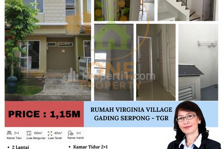 Dijual Rumah Virginia Village, Gading Serpong - Tangerang
