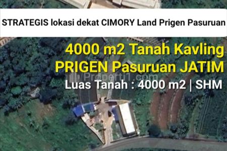 Dijual Tanah 4000 m2 Sumberejo - Lumbangrejo, Prigen Pandaan, Pasururuan, Jawa Timur Dekat Cimory Dairyland Prigen Tretes - Cocok Buat Segala Usaha
