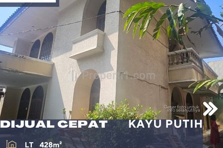 Dijual Rumah Lama 2 Lantai Perlu Renovasi Posisi Hoek di Kayu Putih Jakarta Timur