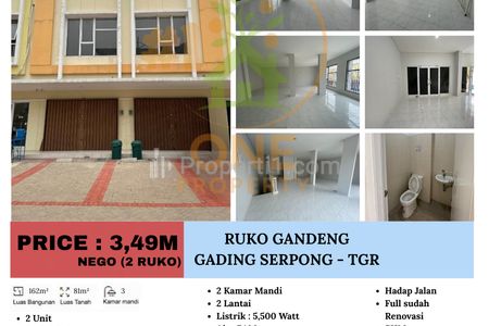 Dijual Cepat BU!! Ruko Gandeng Gading Serpong - Tangerang