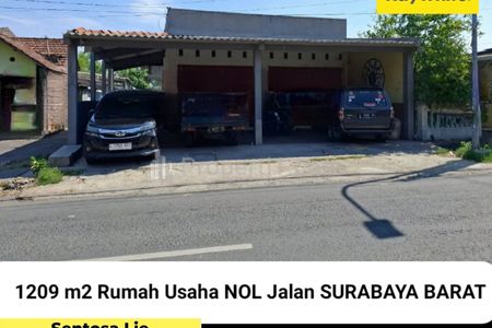 Dijual Rumah 1209 m2 Nol Jalan Raya Sumur Welut, Bangkingan, Lakarsantri, Surabaya Barat - Cocok Buat Segala Usaha