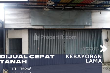 Dijual Cepat Tanah Beserta Bangunan Cocok untuk Usaha Kantor dan Gudang di Kebayoran Lama Jakarta Selatan