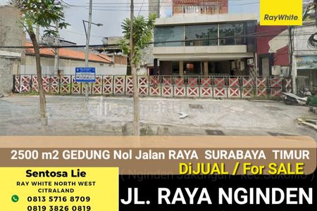 Dijual Gedung di Jalan Raya Nginden Surabaya Timur - Nol Jalan Raya Kembar Komersial Area, Cocok Buat Segala Usaha, Strategis Sebaris Mie Tokyo