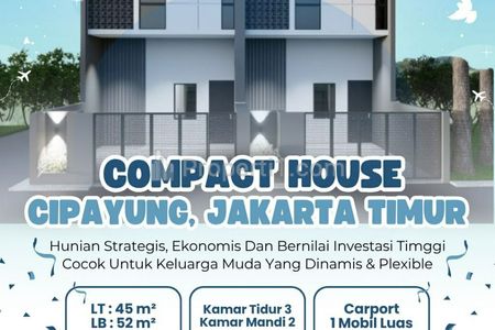 Jual Rumah Inden 2 Lantai Akses Dekat Tol Setu - Cipayung, Jakarta Timur