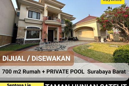 Dijual Rumah Taman Hunian Satelit - Sukomanunggal Surabaya Barat Plus Kolam Renang - Lantai Marmer - Garasi Carport Luas