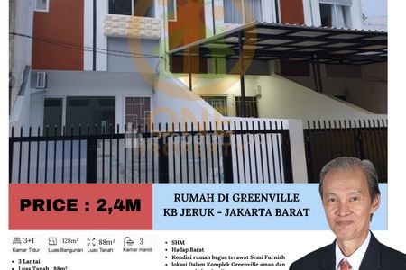 Dijual Rumah di Greenville, Kebon Jeruk, Jakarta Barat