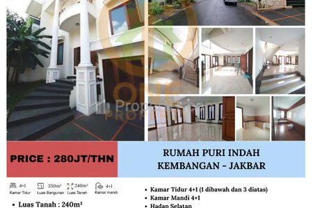 Disewakan Rumah Classic Lux Puri Indah, Kembangan, Jakarta Barat