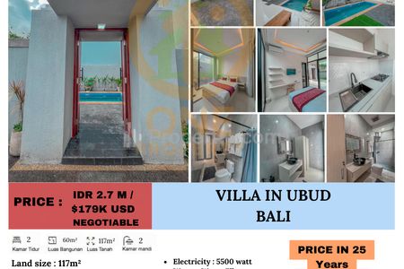 FOR RENT VILLA IN UBUD 25 Years Leasehold